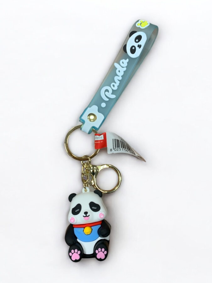 PORTACHIAVI PANDA CON VESTITINO AZZURRO